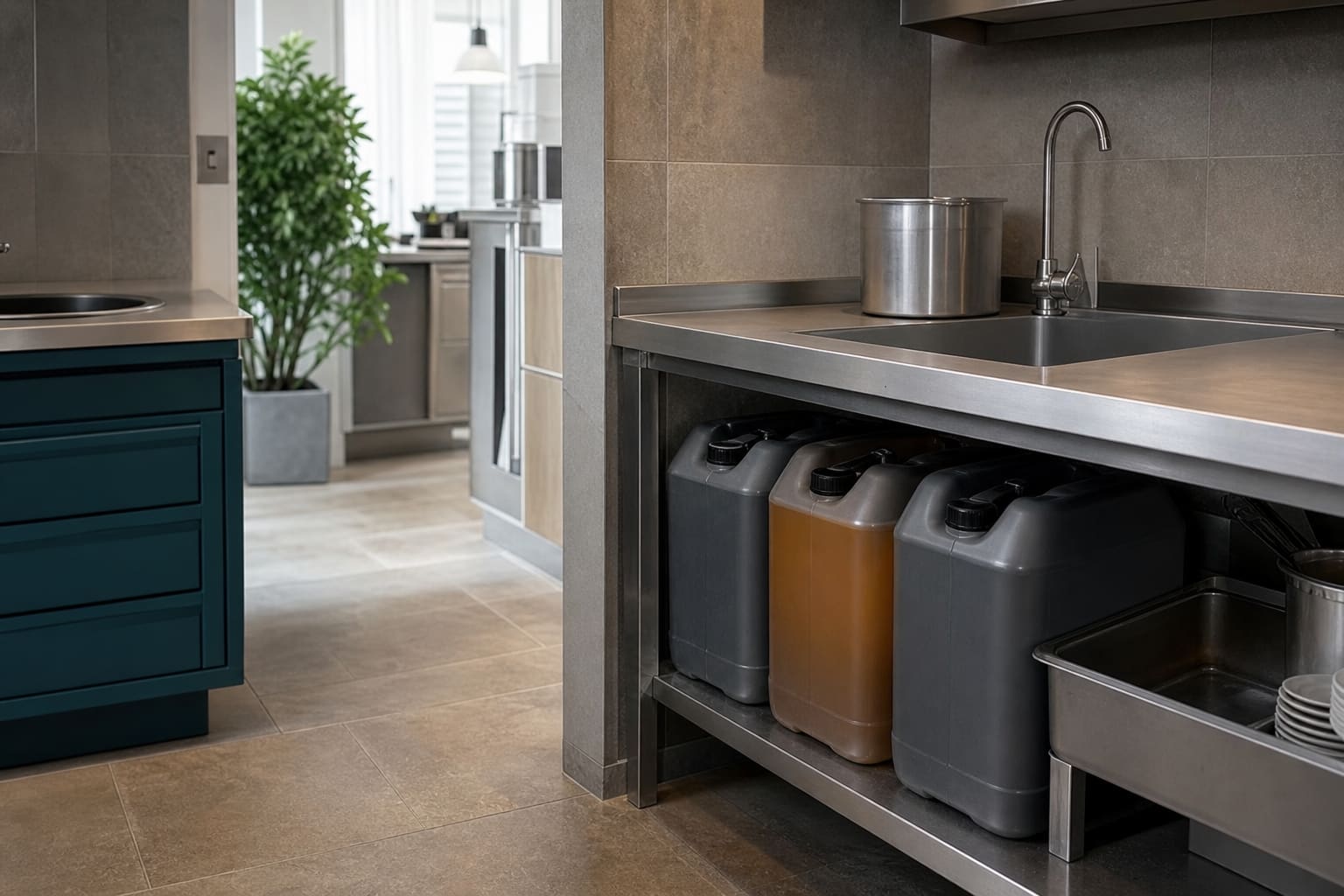 FOG management equipment in a hospitality kitchen