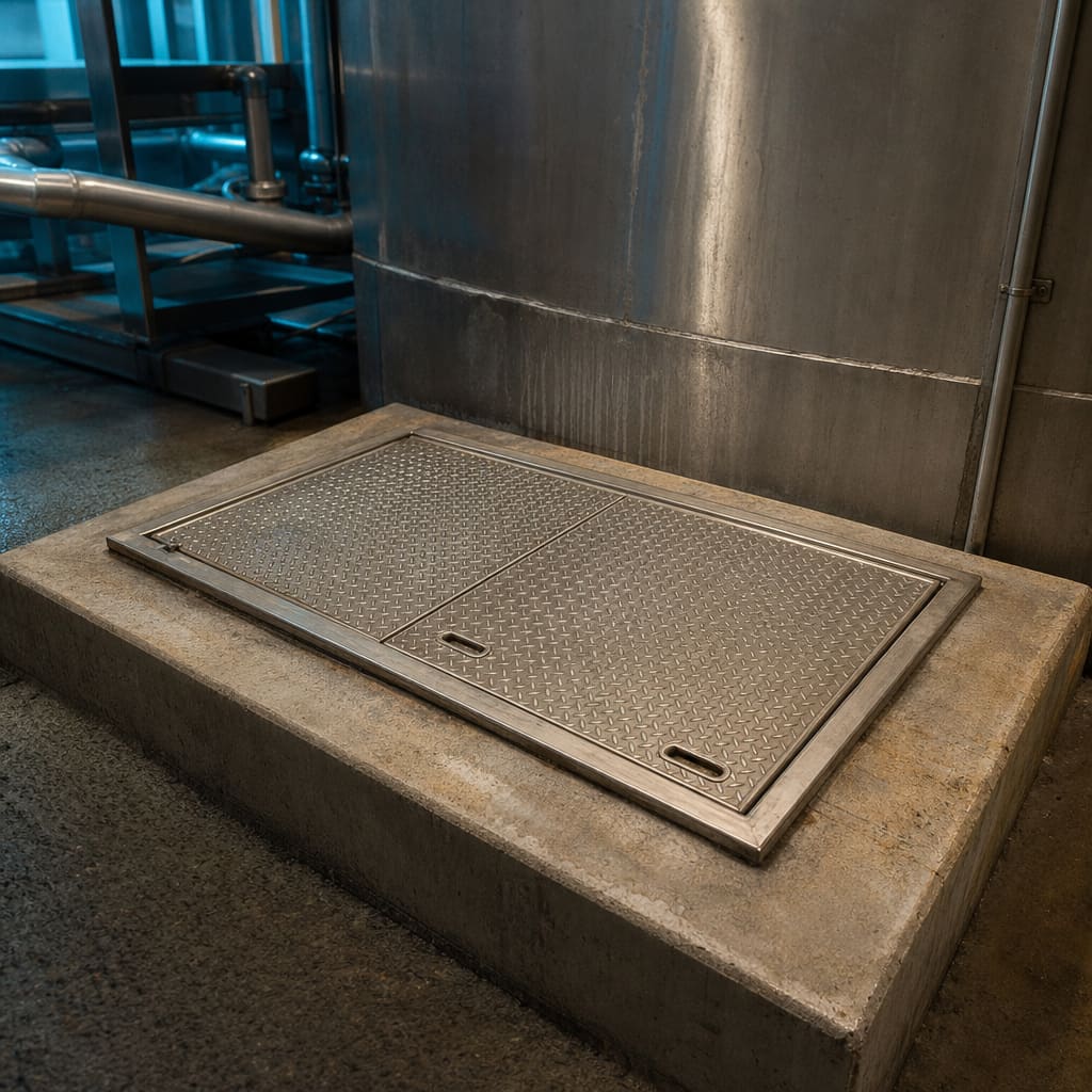 Grease interceptor servicing at a York hotel kitchen